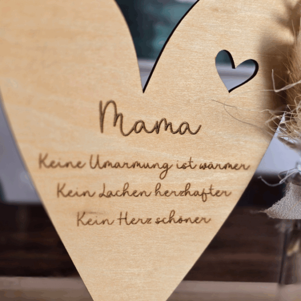 SVG Laserdatei Aufsteller 3mm und 4mm Herz und Holzscheiben Mama Muttertag Mutterliebe SVG Datei – Bild 24