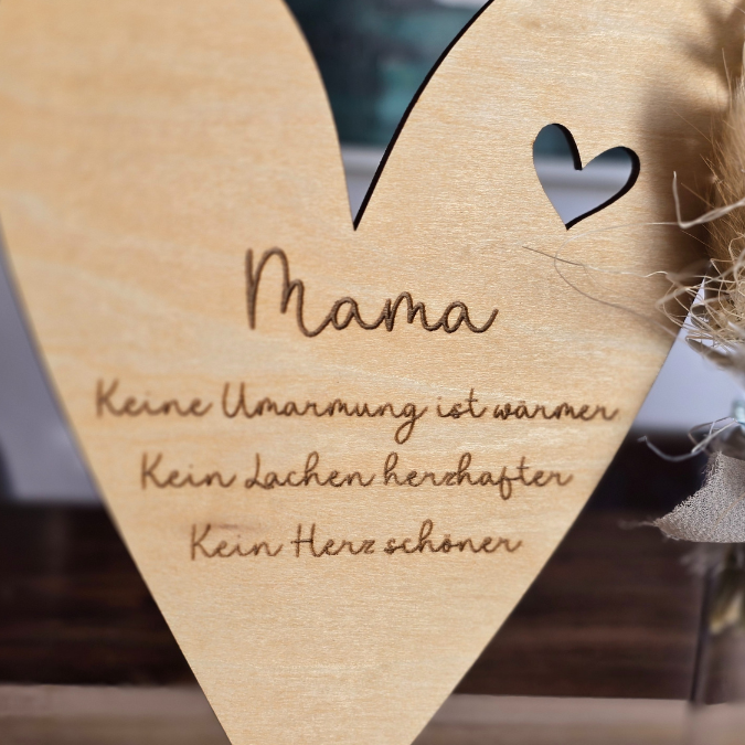 SVG Laserdatei Aufsteller 3mm und 4mm Herz und Holzscheiben Mama Muttertag Mutterliebe SVG Datei – Bild 24