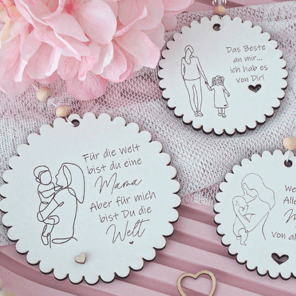SVG Laserdatei Holzscheiben Mama Muttertag Mutterliebe für Kränze Wanddeko Gravur SVG Datei – Bild 10