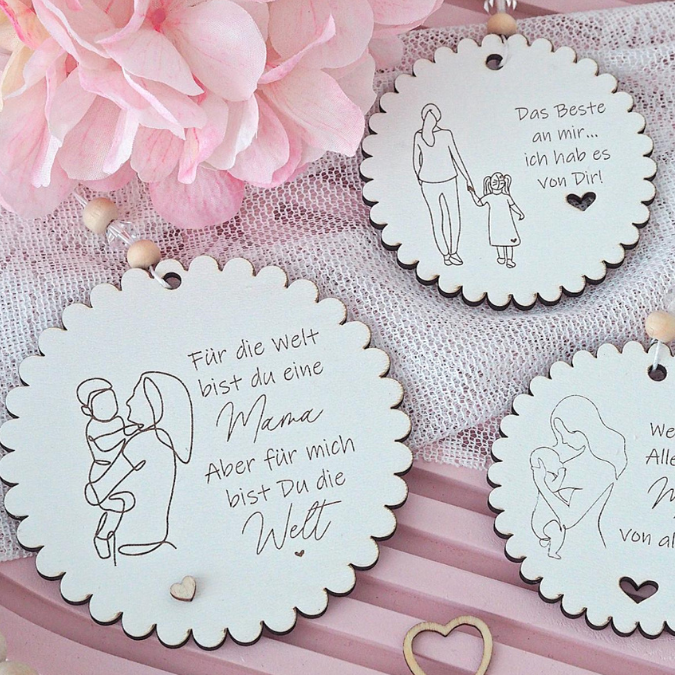 SVG Laserdatei Holzscheiben Mama Muttertag Mutterliebe für Kränze Wanddeko Gravur SVG Datei – Bild 10