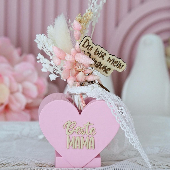 3D Druck Datei STL Herzen zum Füllen mit Blumen oder Reagenzglas Mama Oma 6er Set Alles Liebe 3D-Druck Datei – Bild 10