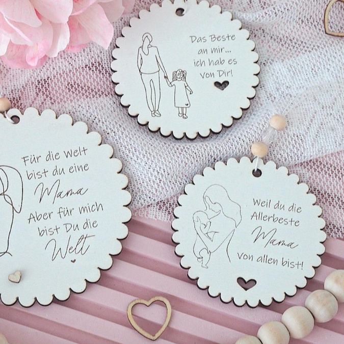 SVG Laserdatei Holzscheiben Mama Muttertag Mutterliebe für Kränze Wanddeko Gravur SVG Datei – Bild 11