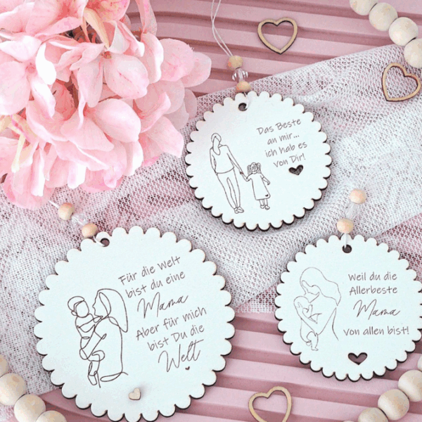 SVG Laserdatei Holzscheiben Mama Muttertag Mutterliebe für Kränze Wanddeko Gravur SVG Datei – Bild 12