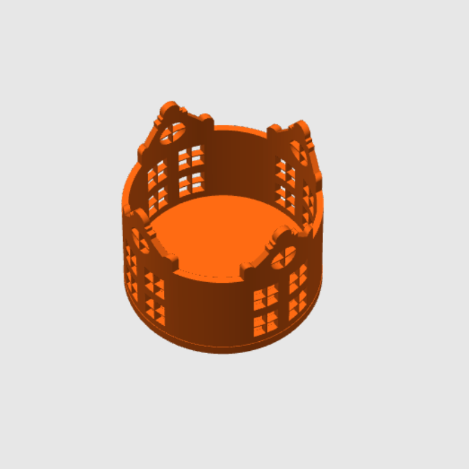 STL 3D Druck Datei Häuserkranz Hauskranz Windlicht LED Teelicht für Windlichtgläser 3D-Druck Datei – Bild 16