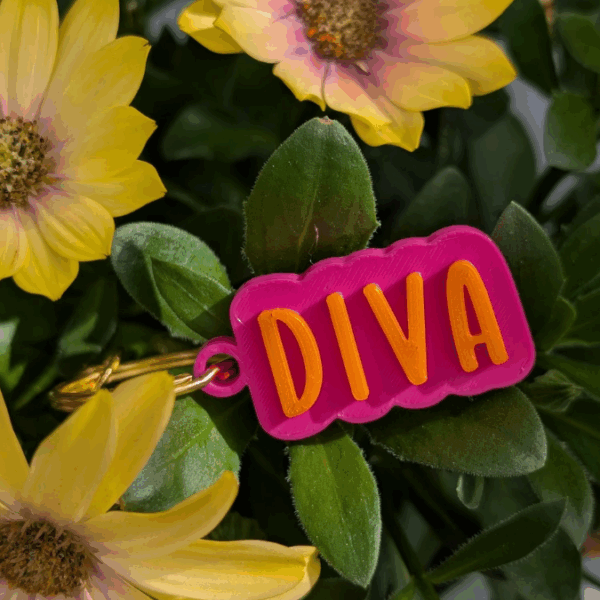 STL 3D Druck Datei Schlüsselanhänger 5er MIX 2 Statements Leider Geil, Diva, Queen, Fuckoff, XoXo 3D-Druck Datei – Bild 9