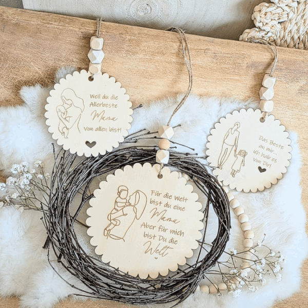 SVG Laserdatei Holzscheiben Mama Muttertag Mutterliebe für Kränze Wanddeko Gravur SVG Datei – Bild 18
