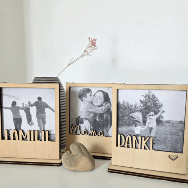 SVG Laserdatei Polaroids mit Ständer für 3mm und 4mm Holz Muttertag Vatertag Mama Papa Familie SVG Datei – Bild 4