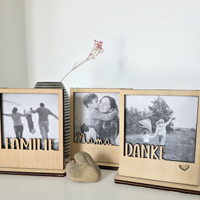 SVG Laserdatei Retrorahmen Vintagerahmen mit Ständer für 3mm und 4mm Holz Muttertag Vatertag Mama Papa Familie SVG Datei – Bild 4