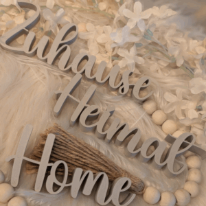 STL 3D Druck Datei Aufsteller Schriftzüge zum stellen Eingangsbereich "Home Zuhause Heimat" 3D-Druck Datei