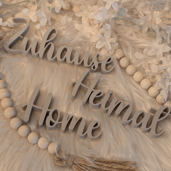 STL 3D Druck Datei Aufsteller Schriftzüge zum stellen Eingangsbereich "Home Zuhause Heimat" 3D-Druck Datei – Bild 10