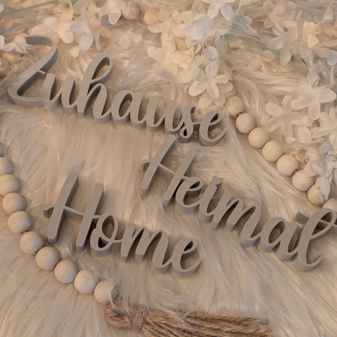STL 3D Druck Datei Aufsteller Schriftzüge zum stellen Eingangsbereich "Home Zuhause Heimat" 3D-Druck Datei – Bild 11