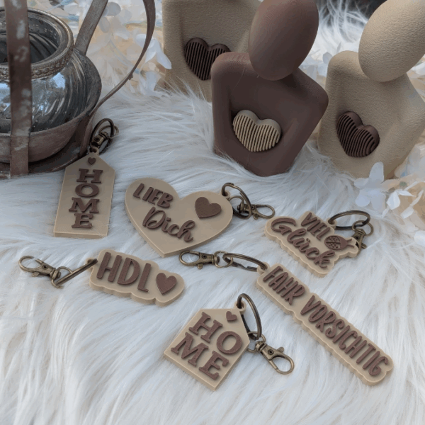 STL 3D Druck Datei Schlüsselanhänger 6er MIX 1 Evergreens Home, Hdl, Fahr vorsichtig... 3D-Druck Datei – Bild 7