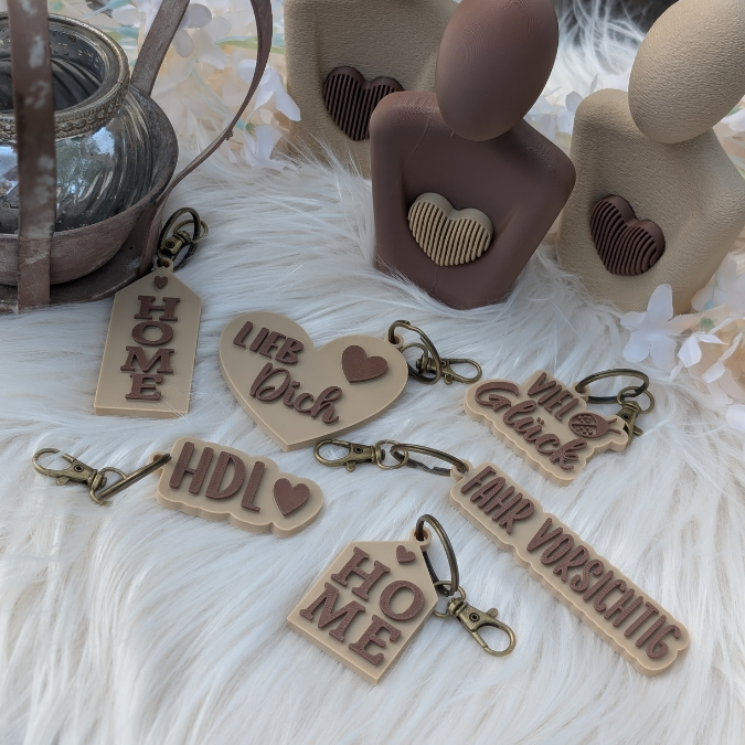STL 3D Druck Datei Schlüsselanhänger 6er MIX 1 Evergreens Home, Hdl, Fahr vorsichtig... 3D-Druck Datei – Bild 7