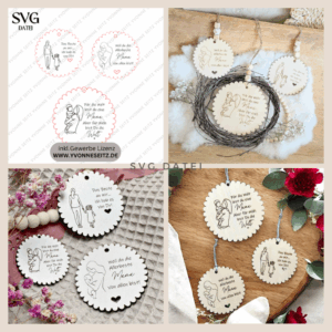 SVG Laserdatei Holzscheiben Mama Muttertag Mutterliebe für Kränze Wanddeko Gravur SVG Datei