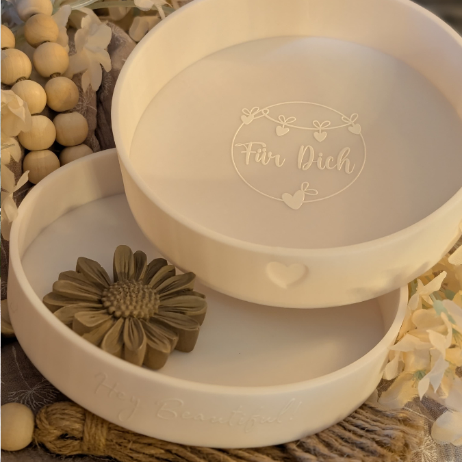 STL 3D Druck Datei 2er Set Schalen Blanko und Herz veschieden hoch Dekoteller Dekoschale ca 150mm 3D-Druck Datei – Bild 3