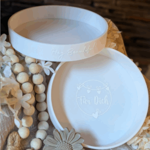 STL 3D Druck Datei 2er Set Schalen Blanko und Herz veschieden hoch Dekoteller Dekoschale ca 150mm 3D-Druck Datei