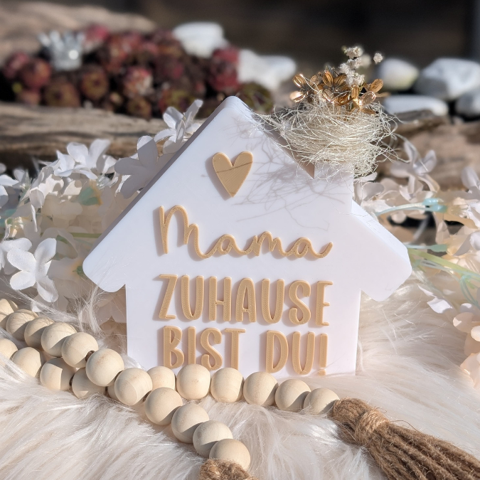 STL 3D Druck Datei Haus Häuser 2er Mama Muttertag zum füllen mit Blumen 3D-Druck Datei