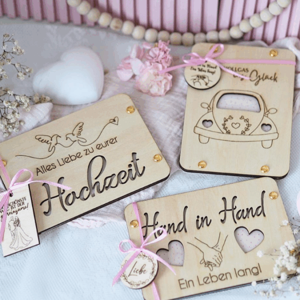 SVG Laserdatei Hochzeit Geldgeschenk Verpackung für Geld 5 Designs Gutscheinkarten SVG-Datei – Bild 25