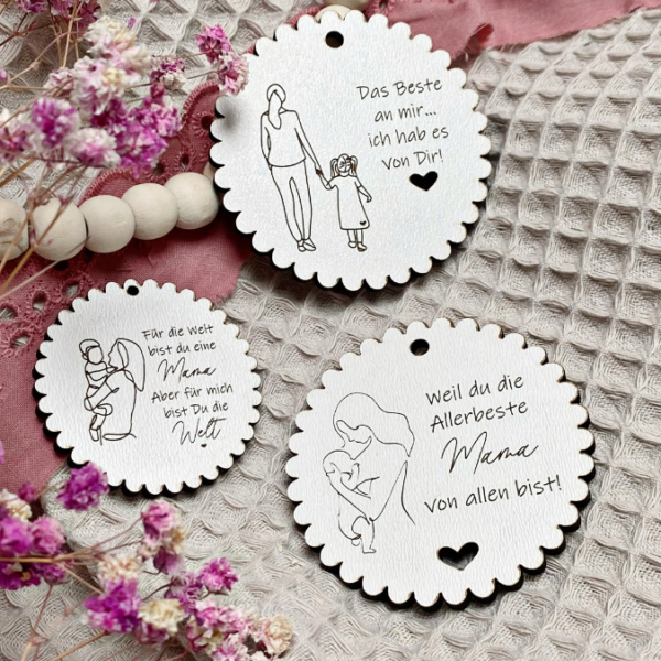SVG Laserdatei Holzscheiben Mama Muttertag Mutterliebe für Kränze Wanddeko Gravur SVG Datei – Bild 3
