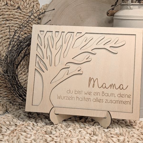 SVG Laserdatei Bild Aufsteller Familienbild mit Ständer Bilderrahmen 3d effekt 2 lagig Mama Muttertag Vatertag Mama Papa Oma Opa SVG Datei – Bild 2