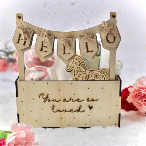 3 mm und 4 mm Baby Geschenkbox Geschenk zur Geburt teilweise beleuchtbar für Kleinigkeiten SVG Laserdatei Laserfile Lasercut – Bild 10