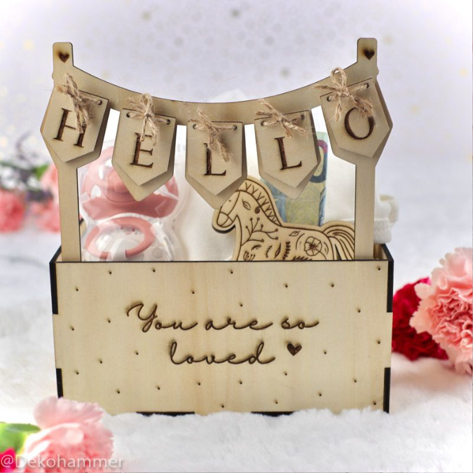 3 mm und 4 mm Baby Geschenkbox Geschenk zur Geburt teilweise beleuchtbar für Kleinigkeiten SVG Laserdatei Laserfile Lasercut – Bild 10