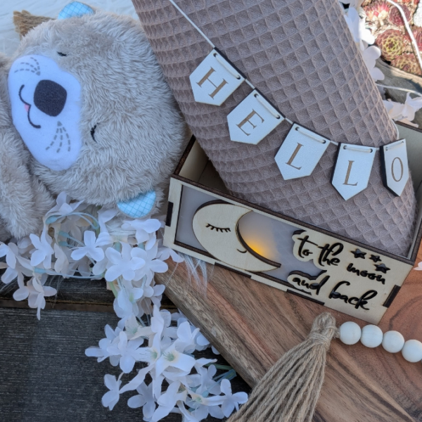 3 mm und 4 mm Baby Geschenkbox Geschenk zur Geburt teilweise beleuchtbar für Kleinigkeiten SVG Laserdatei Laserfile Lasercut – Bild 13