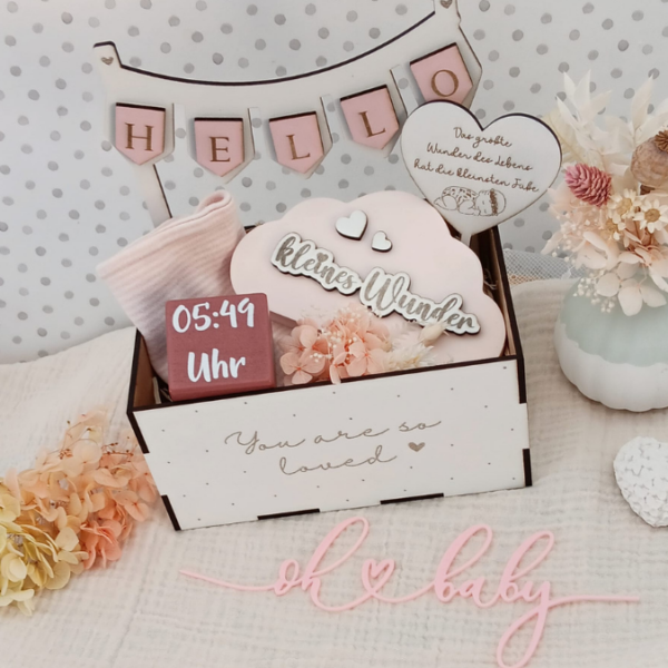 3 mm und 4 mm Baby Geschenkbox Geschenk zur Geburt teilweise beleuchtbar für Kleinigkeiten SVG Laserdatei Laserfile Lasercut – Bild 19