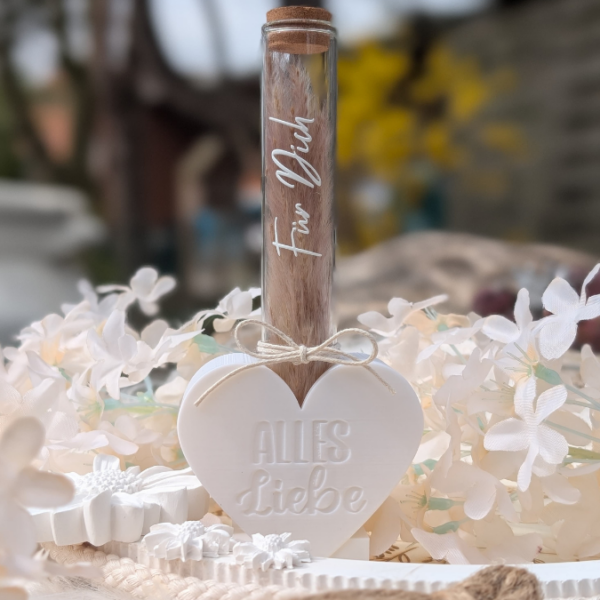 3D Druck Datei STL 6er Set Herzen zum Füllen mit Blumen oder Reagenzglas Mama Oma Alles Liebe 3D-Druck Datei – Bild 4