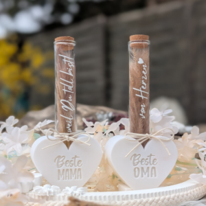 3D Druck Datei STL 6er Set Herzen zum Füllen mit Blumen oder Reagenzglas Mama Oma Alles Liebe 3D-Druck Datei