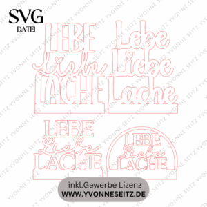 SVG Laserdatei 4er Klötzchenschrift Lebe Liebe Lache Easysticks Klötzchen SVG Datei