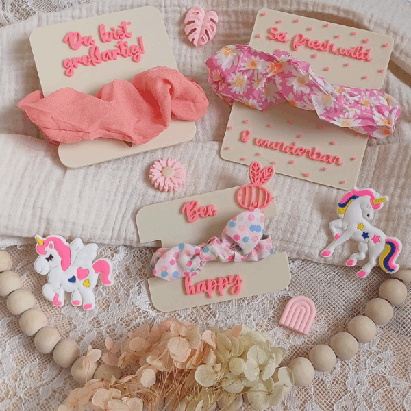 STL 3D Druck Datei 5er Set Scrunchie Halter für Haargummis Mädchen3D-Druck Datei Scrunchies