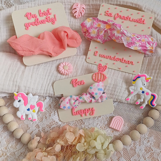 STL 3D Druck Datei 5er Set Scrunchie Halter für Haargummis Mädchen3D-Druck Datei Scrunchies – Bild 6