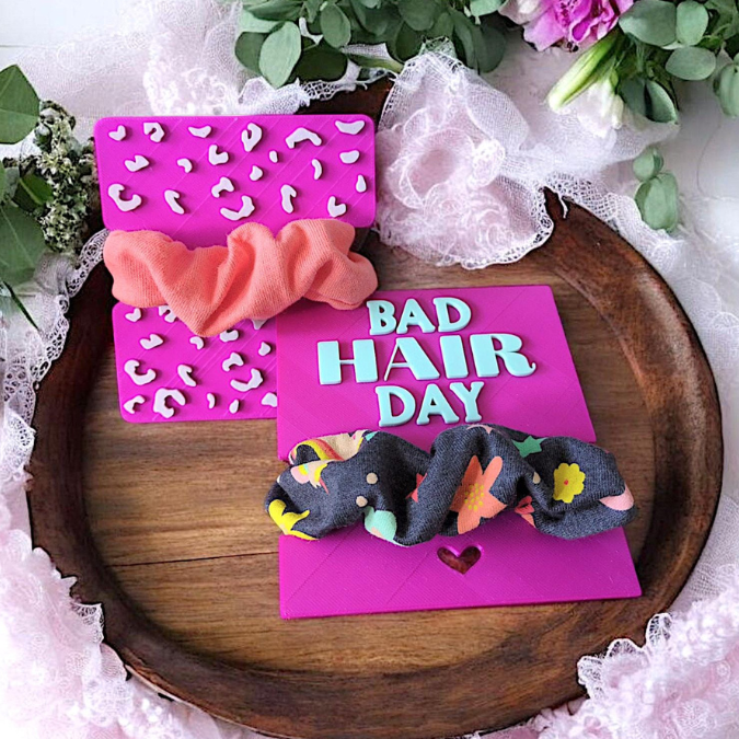 STL 3D Druck Datei 4er Set Scrunchie Halter Haargummi Bad Hair day Leo 3D-Druck Datei Scrunchies – Bild 5