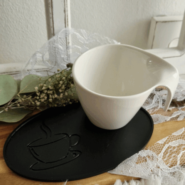 STL 3D-Druck Datei 10er Set Untersetzer Kaffee mit und ohne Einkerbung Dekoteller oval 175x111mm Kaffeetablett 3D Geschenkidee inkl Blankos – Bild 7