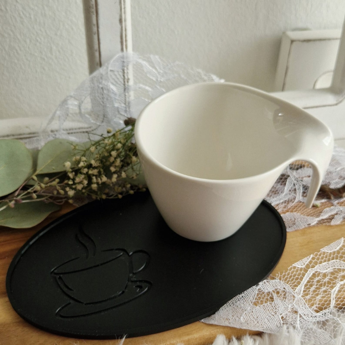 STL 3D-Druck Datei 10er Set Untersetzer Kaffee mit und ohne Einkerbung Dekoteller oval 175x111mm Kaffeetablett 3D Geschenkidee inkl Blankos – Bild 6