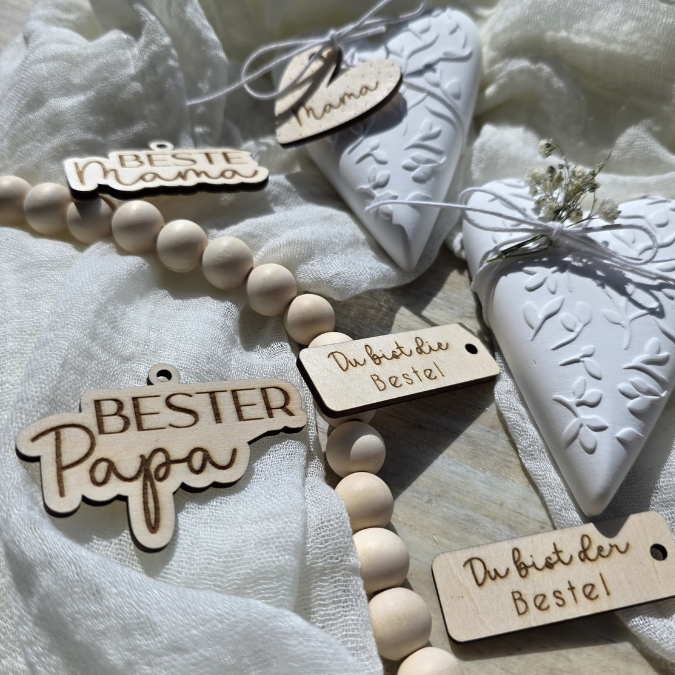 SVG Laserdatei Geschenkanhänger Mama Papa Muttertag Vatertag Etiketten Tags SVG-Datei – Bild 5