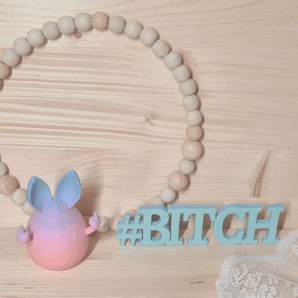 STL 3D Druck Datei Schriftzug Statement 4 Designs "BITCH" Leo Aufsteller 3D-Druck Datei – Bild 5