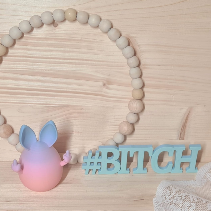 STL 3D Druck Datei Schriftzug Statement 4 Designs "BITCH" Leo Aufsteller 3D-Druck Datei – Bild 5