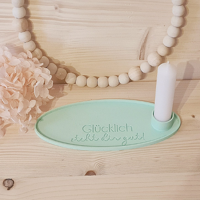 STL 3D-Druck Datei 3er Set Dekoteller oval mit Halter für Teelichtglas oder reagenzglas 189x80mm – Bild 6