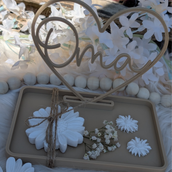 STL 3D-Druck Datei 2er Set Dekoteller Einschieber Rechteckig mit 3 Herzeinschiebern "Mama Oma & Alles Liebe" Maße Teller ca 150x100mm – Bild 4
