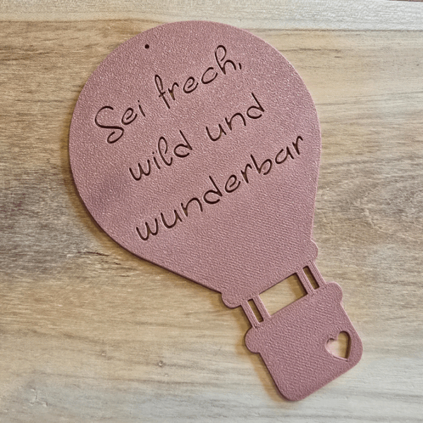 STL 3D Druck Datei 4er Set Heißluftballons Sonnenfänger "Sei frech wild und wunderbar" Kinderzimmerdeko 3D-Druck Datei – Bild 5