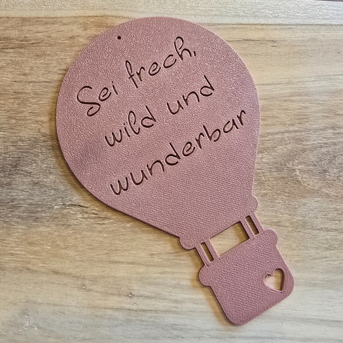 STL 3D Druck Datei 4er Set Heißluftballons Sonnenfänger "Sei frech wild und wunderbar" Kinderzimmerdeko 3D-Druck Datei – Bild 4