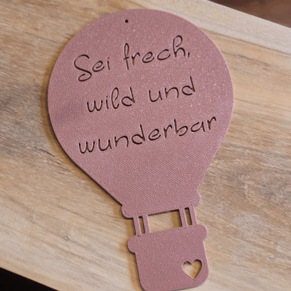 STL 3D Druck Datei 4er Set Heißluftballons Sonnenfänger "Sei frech wild und wunderbar" Kinderzimmerdeko 3D-Druck Datei – Bild 6