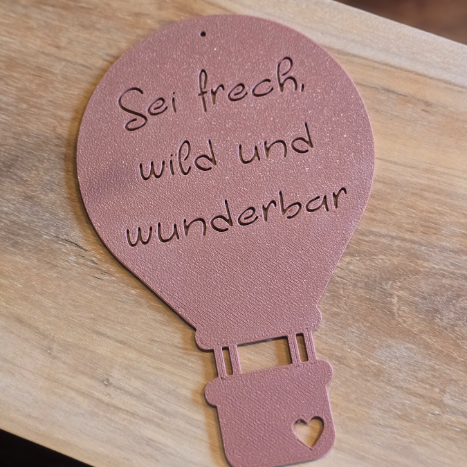STL 3D Druck Datei 4er Set Heißluftballons Sonnenfänger "Sei frech wild und wunderbar" Kinderzimmerdeko 3D-Druck Datei – Bild 5