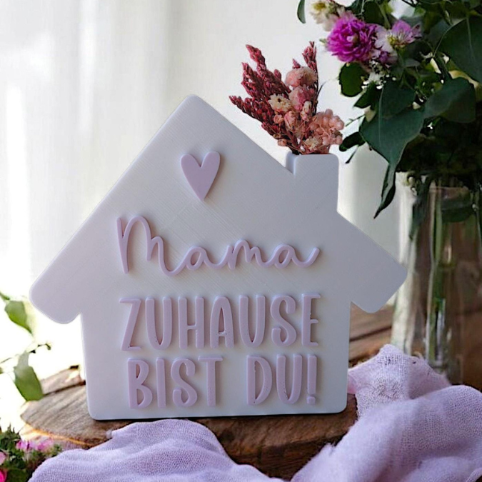 STL 3D Druck Datei Haus Häuser 2er Mama Muttertag zum füllen mit Blumen 3D-Druck Datei – Bild 4