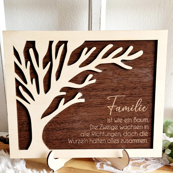 SVG Laserdatei Bild Aufsteller Familienbild mit Ständer Bilderrahmen 3d effekt 2 lagig Mama Muttertag Vatertag Mama Papa Oma Opa SVG Datei – Bild 4