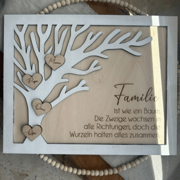 SVG Laserdatei Bild Aufsteller Familienbild mit Ständer Bilderrahmen 3d effekt 2 lagig Mama Muttertag Vatertag Mama Papa Oma Opa SVG Datei – Bild 3