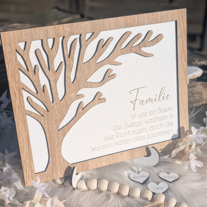 SVG Laserdatei Bild Aufsteller Familienbild mit Ständer Bilderrahmen 3d effekt 2 lagig Mama Muttertag Vatertag Mama Papa Oma Opa SVG Datei – Bild 16