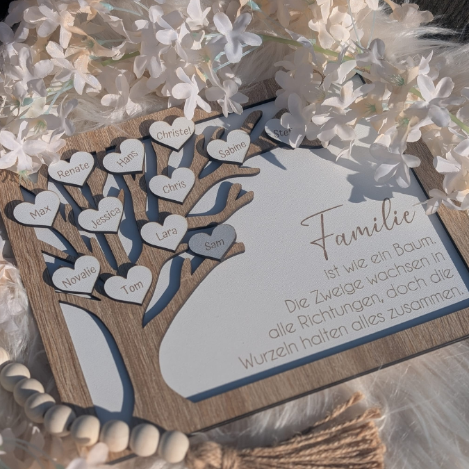 SVG Laserdatei Bild Aufsteller Familienbild mit Ständer Bilderrahmen 3d effekt 2 lagig Mama Muttertag Vatertag Mama Papa Oma Opa SVG Datei – Bild 8